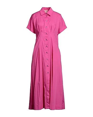 Magenta Plain weave Long dress