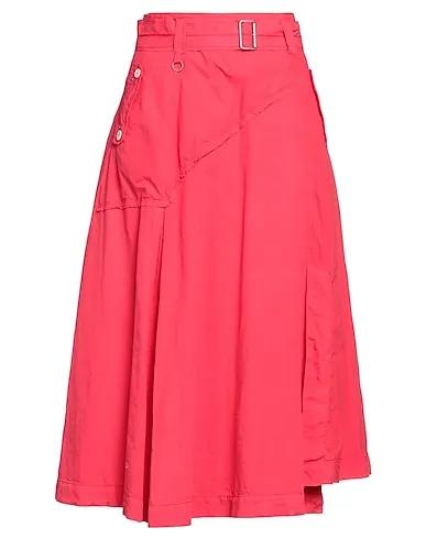 Magenta Plain weave Midi skirt