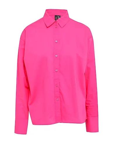 Magenta Plain weave Solid color shirts & blouses