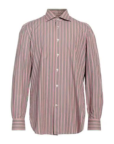 Magenta Plain weave Striped shirt