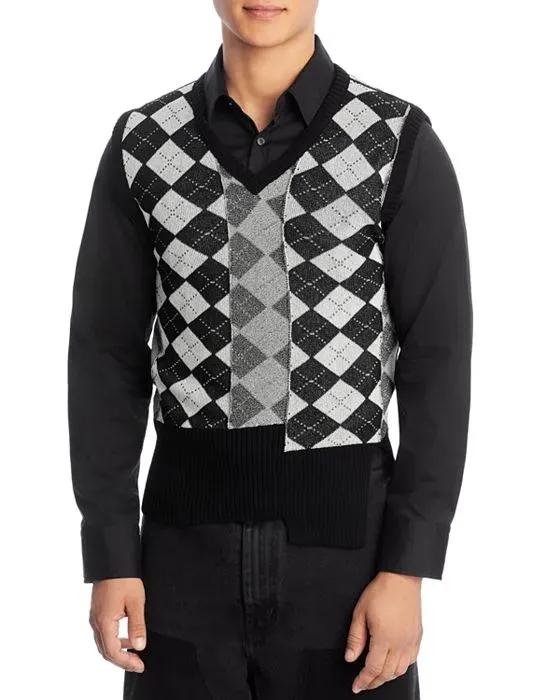 Maison Margiela Pieced Double Sided Argyle Vest