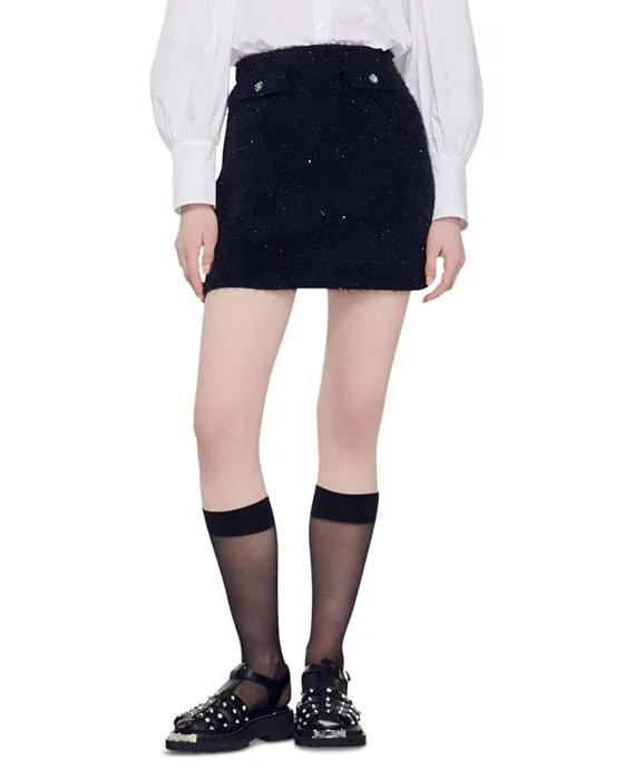Malmaison Sequined Tweed Skirt