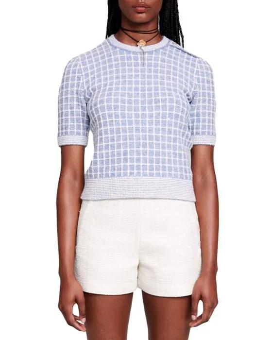 Malonyta Check Print Sweater