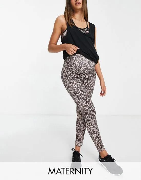 Mamalicious Maternity active legging in leopard - part of a set
