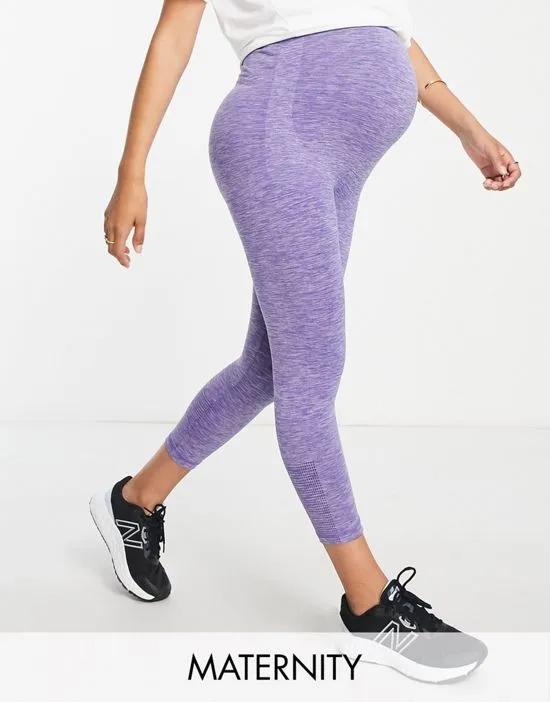 Mamalicious Maternity active legging in purple - part of a set