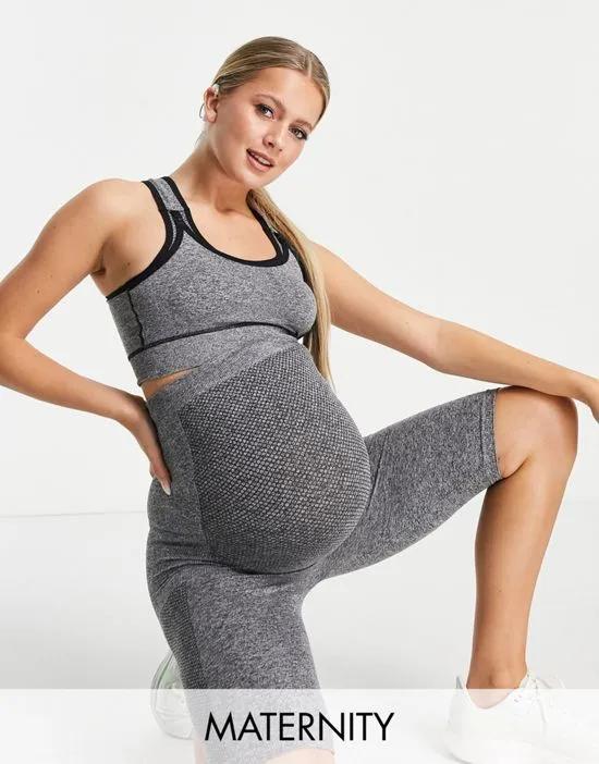 Mamalicious Maternity active two tone sport bra in gray - part of a set - gray