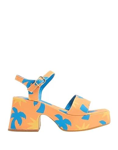 Mandarin Canvas Sandals PRINTED CANVAS PLATFORM SANDALS
