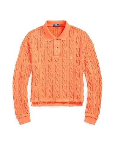 Mandarin Knitted Sweater CABLE COTTON POLO SHIRT
