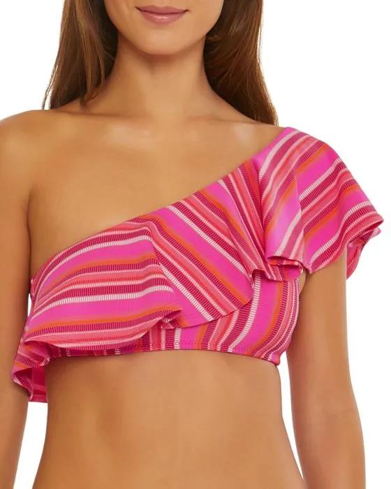 Marai Ruffle One Shoulder Bikini Top