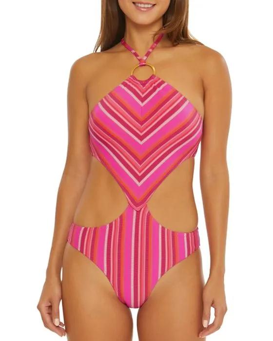Marai Side Cutout Printed Swimsuit