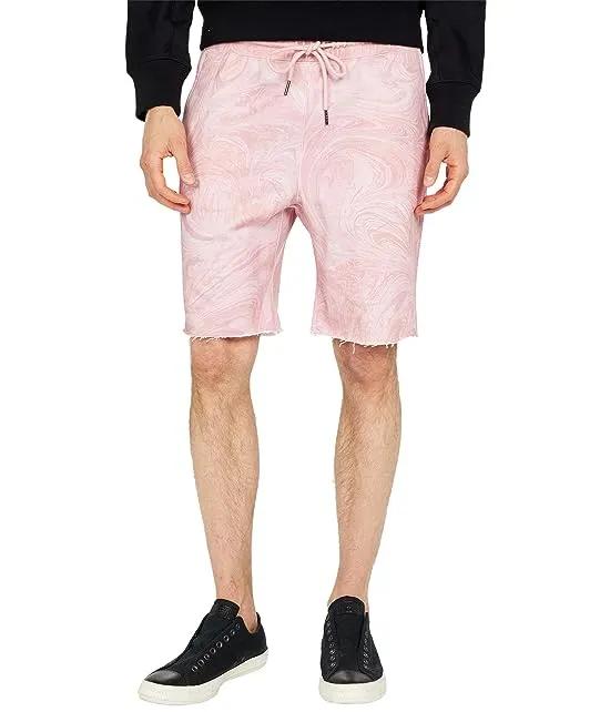 Marble Dye French Terry Fleece Shorts