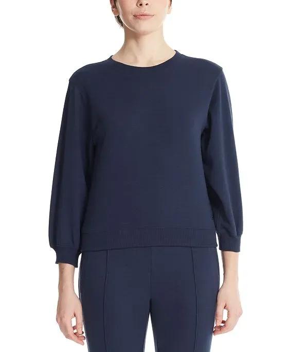 Marc New York Women's Performance 3/4 Puff Sleeve Pullover Top