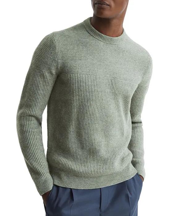 REISS Marcus Ribbed Regular Fit Crewneck Sweater 