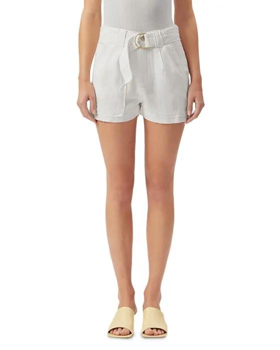 Marie Belted Linen Shorts