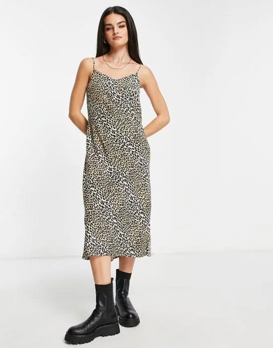 marietts slip dress in leopard print