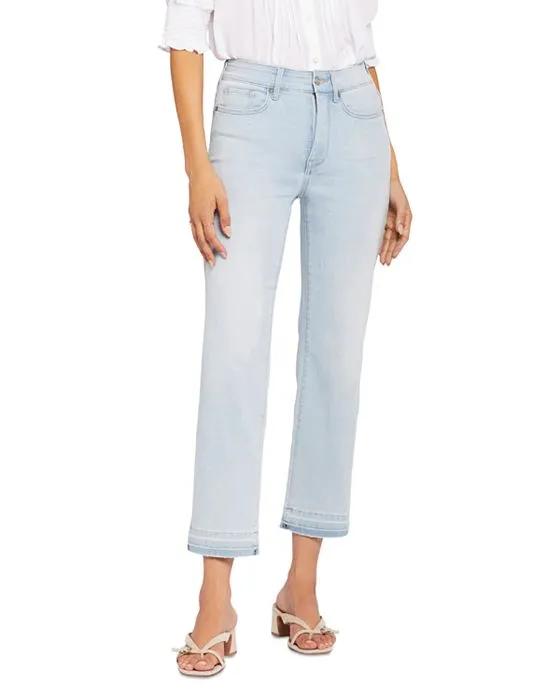 Marilyn High Rise Released Hem Ankle Jeans in Brightside