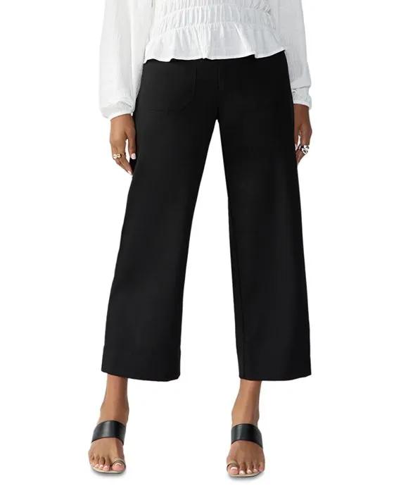 Marine Wide Leg Cropped Trousers