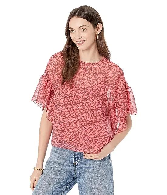 Mariy Georgette Boxy Top with Printed Lining