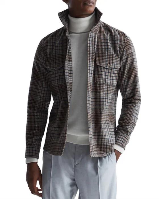 Marley Wool Blend Brushed Check Regular Fit Button Down Shirt 