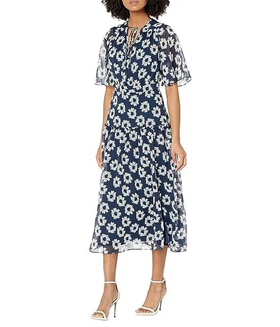 Marllee Fit-and-Flare Tiered Midi Dress
