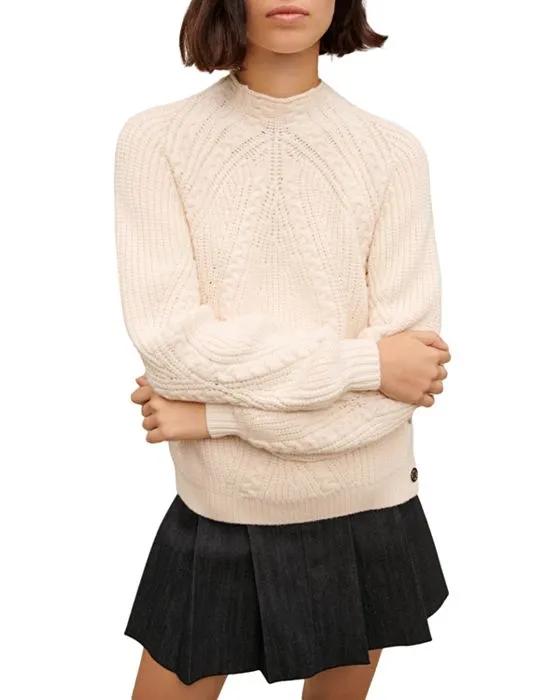 Martina Button Cable Knit Sweater