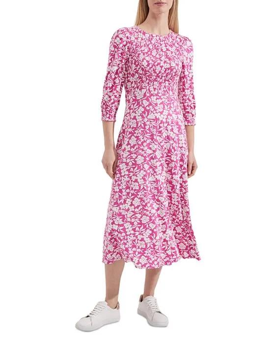 Martina Floral Smocked Jersey Dress