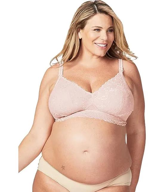 Maternity Chantilly Busty Wire Free Lace Nursing Bralette (For E-G Cups)