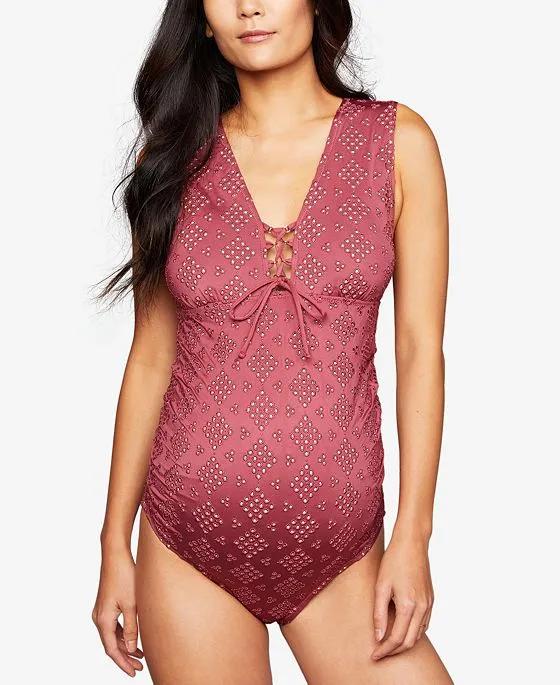Maternity Tie-Front One-Piece Swimsuit