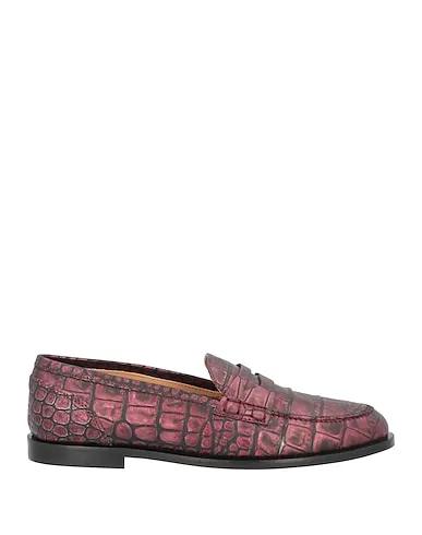 Mauve Leather Loafers