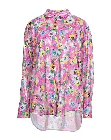 Mauve Plain weave Floral shirts & blouses