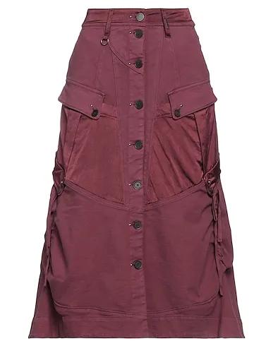 Mauve Plain weave Midi skirt