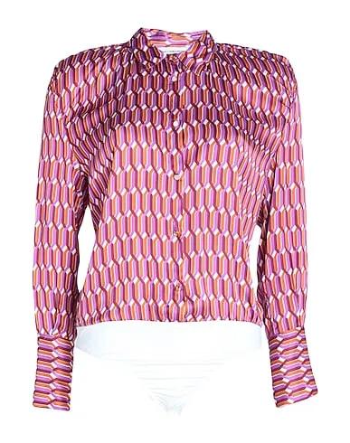Mauve Satin Patterned shirts & blouses