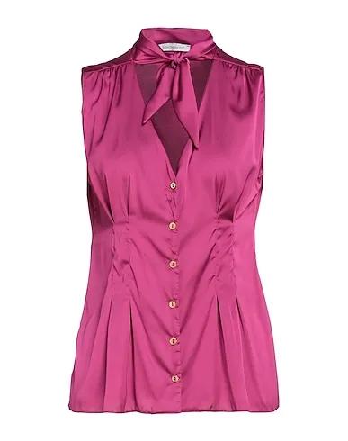 Mauve Satin Shirts & blouses with bow