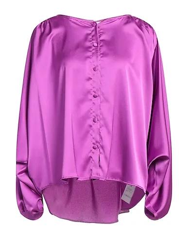 Mauve Satin Solid color shirts & blouses