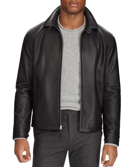 Maxwell Lambskin Leather Zip Jacket