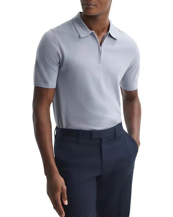 Maxwell Short Sleeved Merino Zip Polo Shirt  