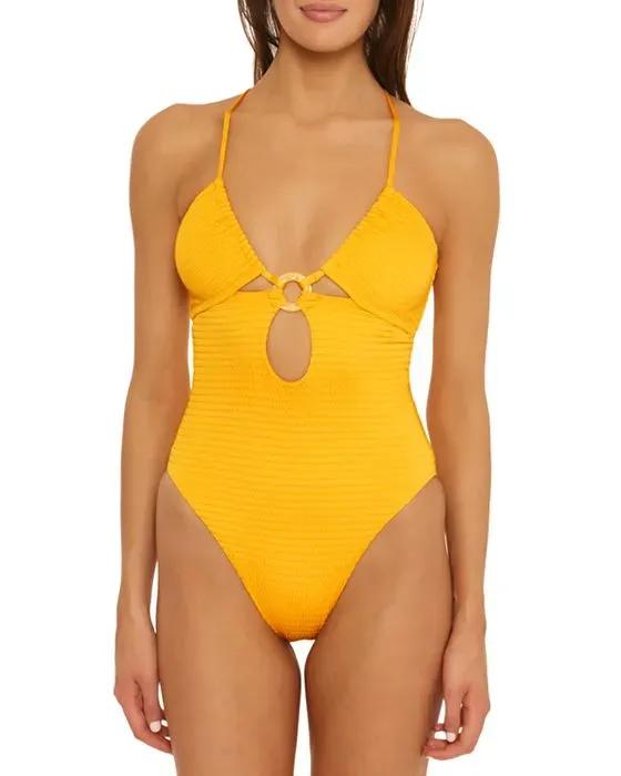Maza Textured Multi Way One Piece Swimsuit