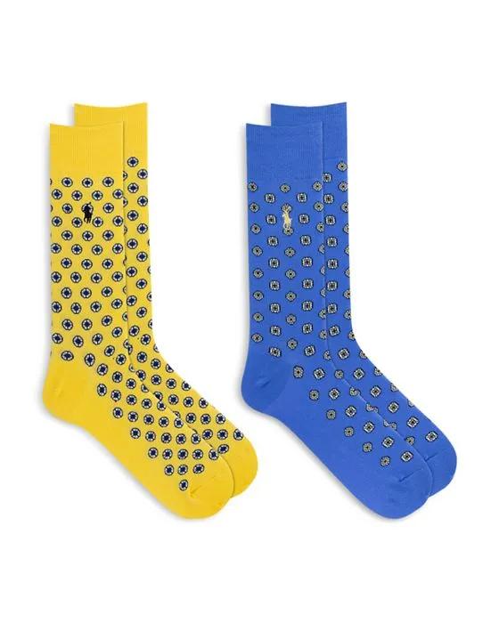Medallion Foulard Dress Socks, Pack of 2