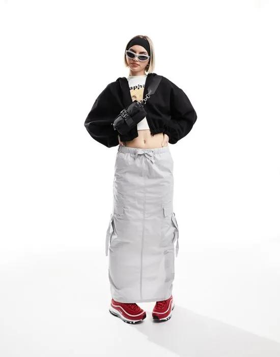 mega maxi cargo skirt in gray