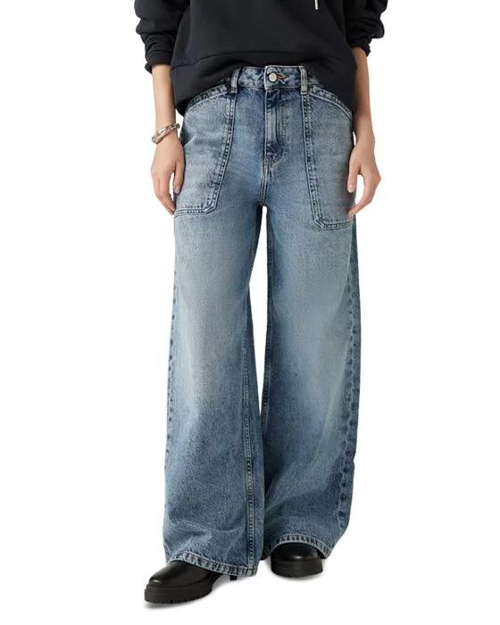 Mellou Wide Leg Jeans in Light Used Blue