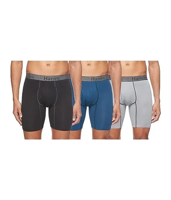 Men's 3-Pack Comfort Flex Fit Ultra Soft Stretch Boxer Brief, Available in Regular and Long Leg