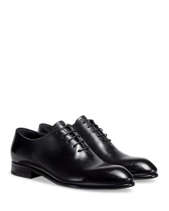 Men's Black Hand-Buffed Leather Vienna Evening Wholecut Oxford Shoes