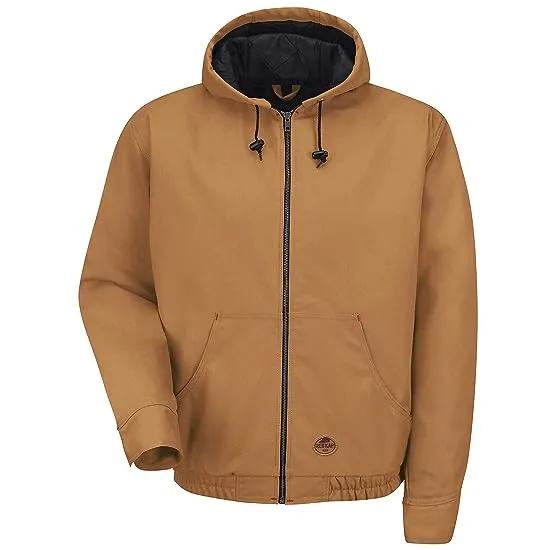 Men's Blended Duck Zip Front Hooded Jacket