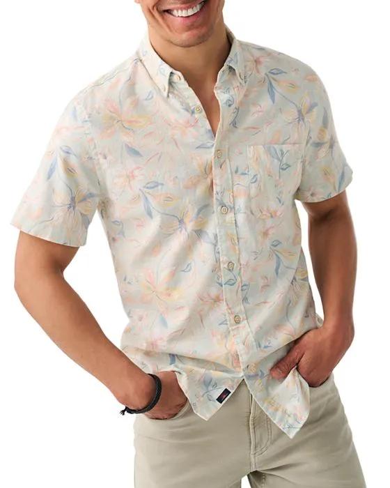 Men's Breeze Floral Regular Fit Short Sleeve Button Down Shirt