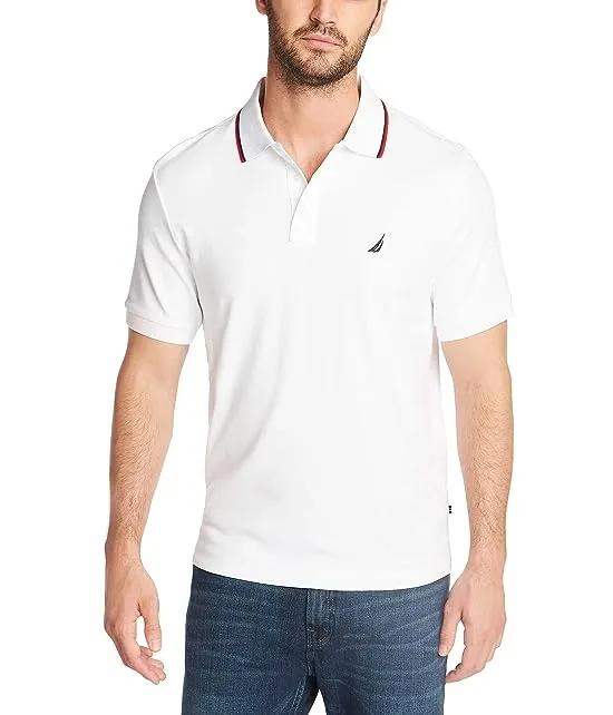 Men's Classic Fit Short Sleeve Dual Tipped Collar Polo Shirt