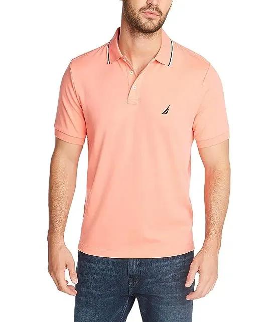 Men's Classic Fit Short Sleeve Dual Tipped Collar Polo Shirt