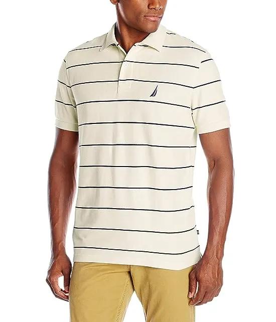 Men's Classic Short Sleeve Striped Polo T-Shirt