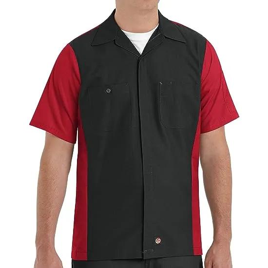 Men's Crew Shirt, Navy/Grey, Short Sleeve X-Large Long