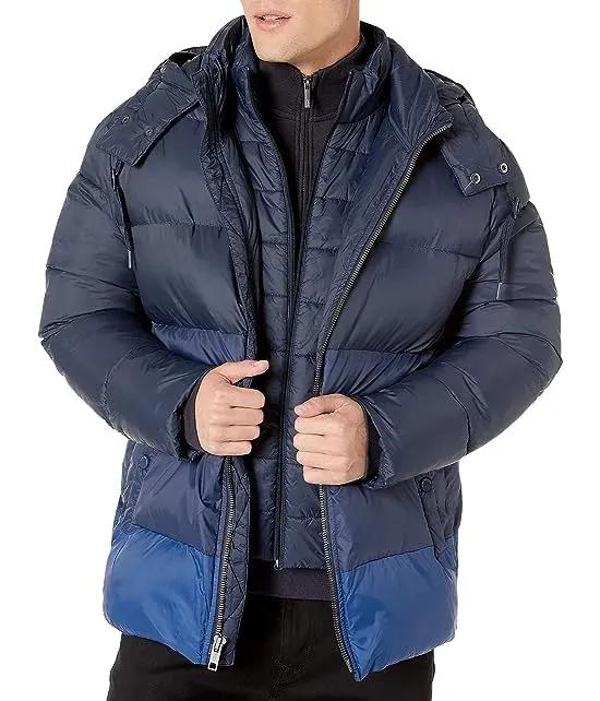 Men's Dovers Mid Length Down Jacket with Removable Hood