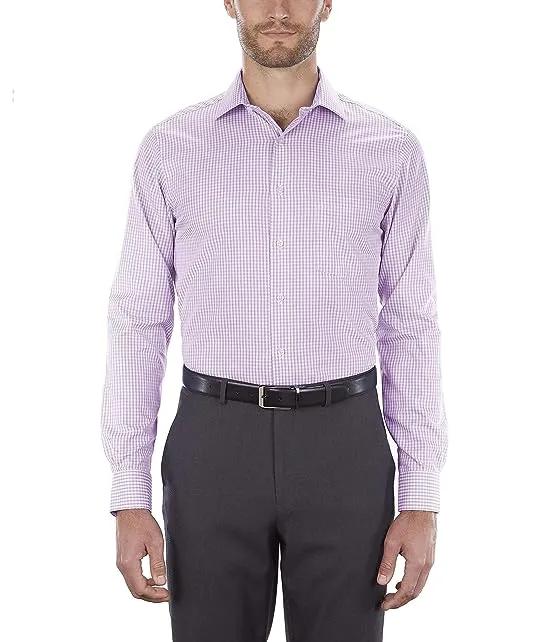 Men's Dress Shirt Regular Fit Flex Collar Check